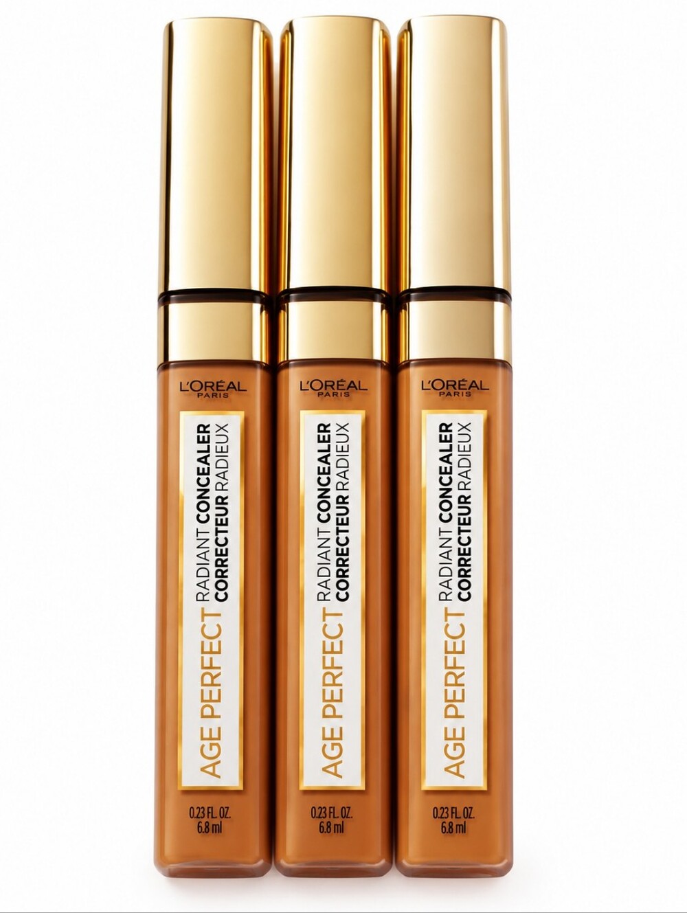 3 x L'Oreal Paris Age Perfect Radiant Concealer, 250 Caramel Beige